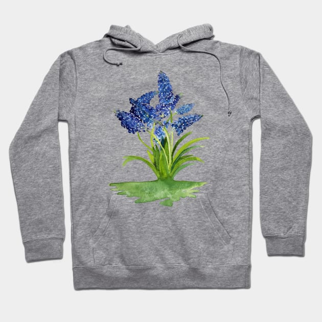 Grape Hyacinths Hoodie by Kirsty Topps